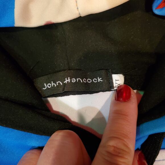 John Hancock Reindeer Christmas Hoodie Blue Men’s XL - Picture 2 of 6